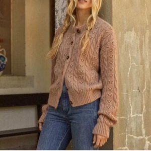 DÔEN Adler Clay Button Front Cardigan Sweater
